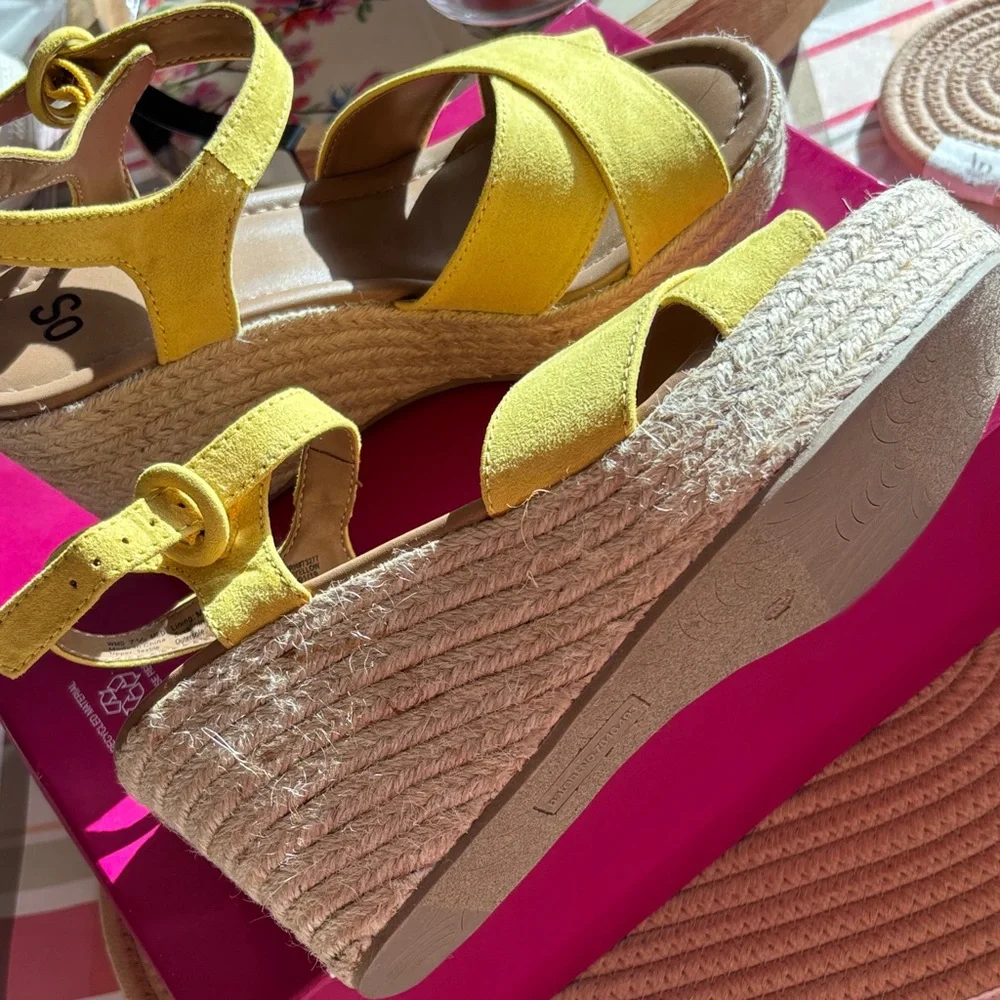 SO Bright Yellow Espadrille Sandals - Picture 3 of 8